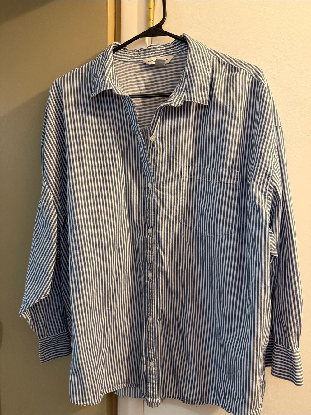 Old Navy Blue & White Striped Cotton Button-Down Shirt - Picture 4 of 4